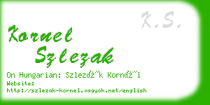 kornel szlezak business card